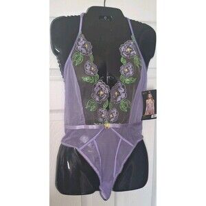Roma Confidential Peony Paradise Teddy Small Lavender Purple Embroidered Mesh